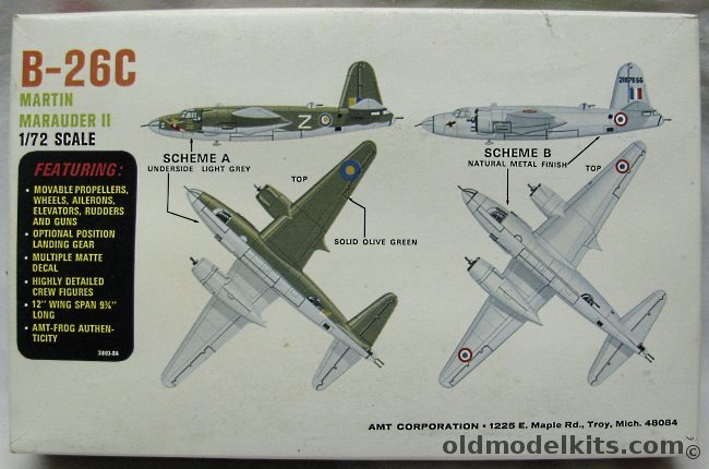 AMT-Frog 1/72 Martin Marauder II (B-26C) - USAF / France / South Africa, 3803-100 plastic model kit